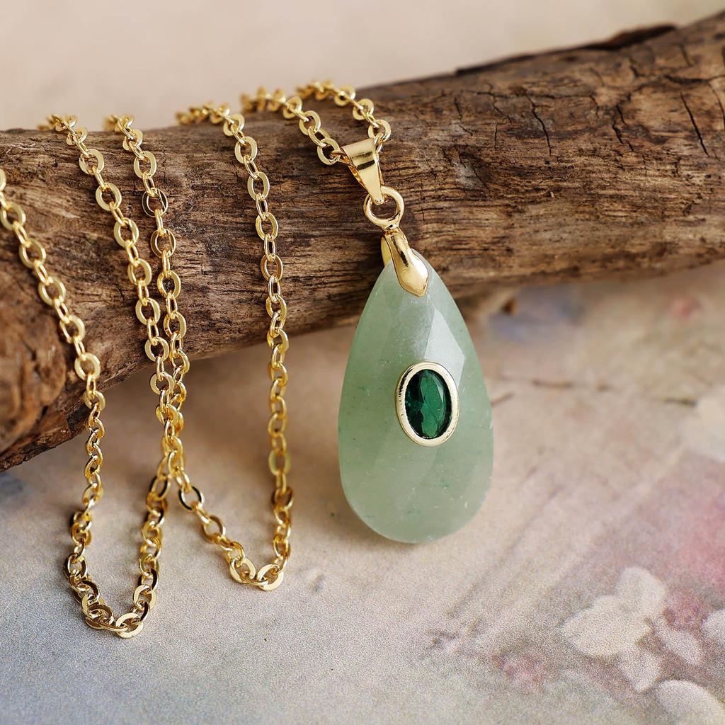 Luxury high quality, exclusive for new natural crystal stone water drop pendant jewelry simple fashion necklace merchandise jewelry