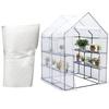 143x143x195CM Green House PE-deksel Vanntett erstatningsdeksel med dørvarmeisolasjon og regntette drivhus Transparent deksel Grønne forsyninger