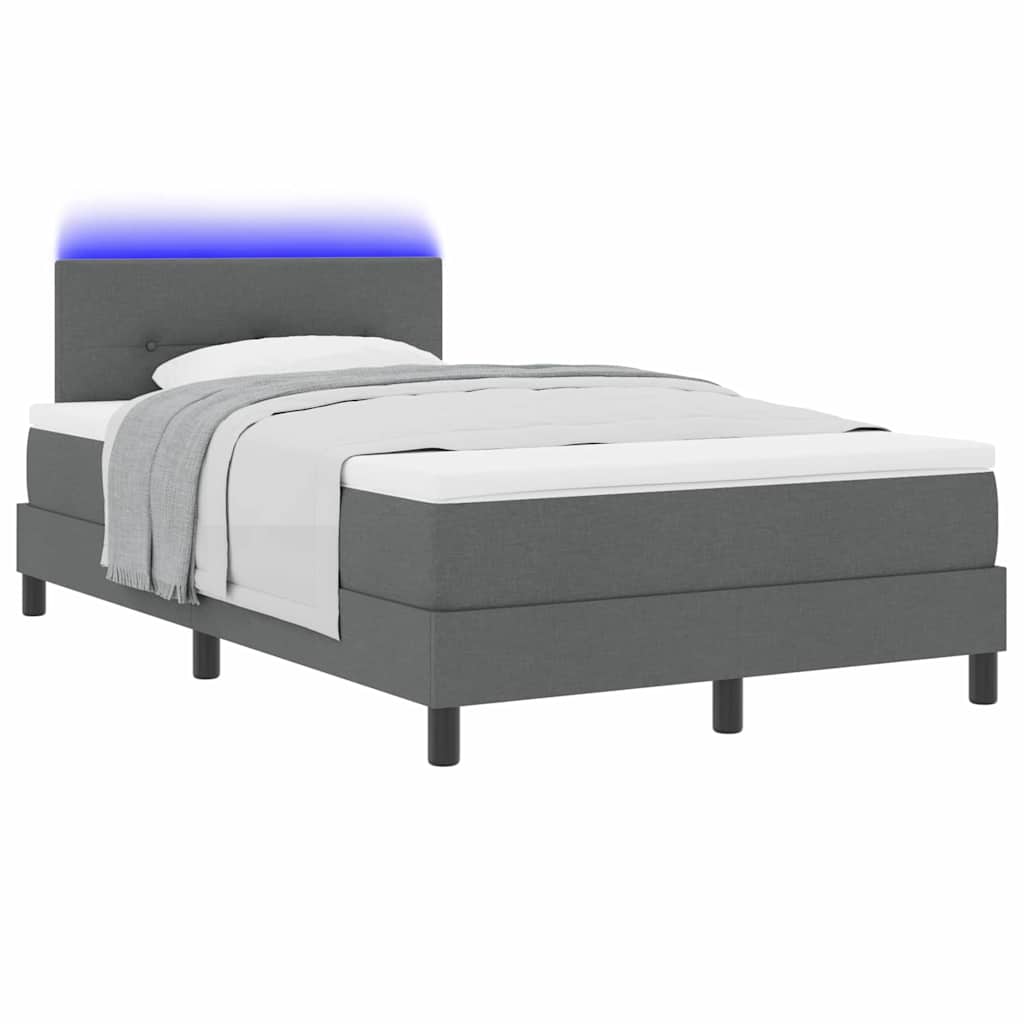 Boxspring Bed with Headboard Dark Grey 120 X 190 Cm Fabric