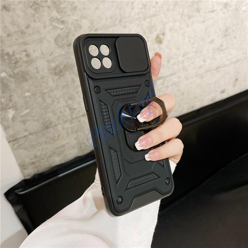 Slide Armor Shockproof Phone Case For OPPO A7 A3S A5S A9 2020 Realme 8 Pro C3 C11 C12 C15 Narzo 20 Camera Lens Protection Cover