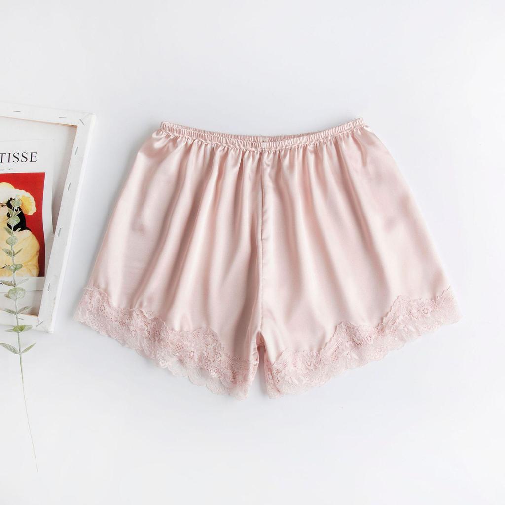 Women's Anti-Exposure Lace Safety Shorts, Lightweight & Non-Curling, Plus Size, Loose Fit for Summer.