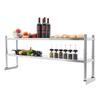 Stainless Steel Shelving, 2 Tier Adjustable Shelf Storage, Heavy Duty Shelving 60.2*15.7*3.5in For Storing And Displaying Goods