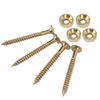 4 Sets Guitar Neck Joint Bushing Set Metal Ferrule Bolt with Screw Accessory for Electric BassGold