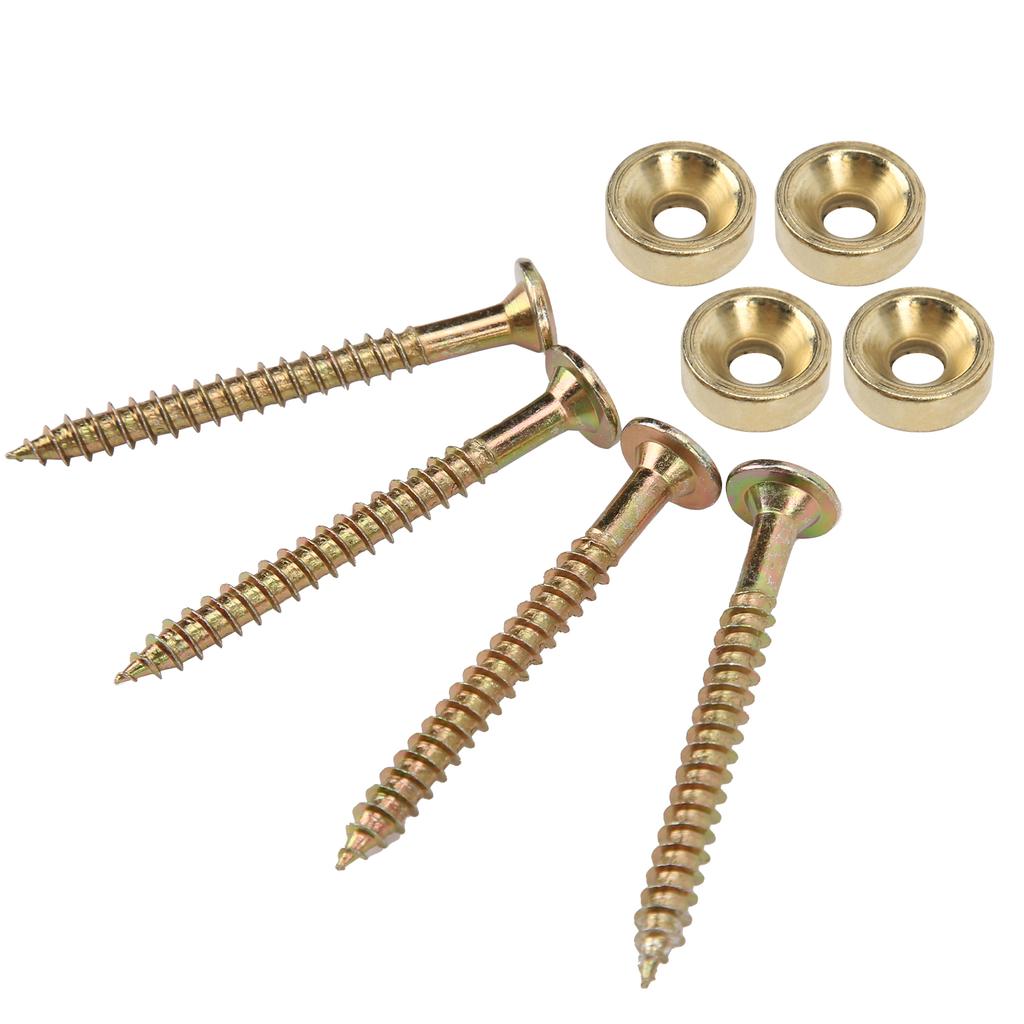 4 Sets Guitar Neck Joint Bushing Set Metal Ferrule Bolt with Screw Accessory for Electric BassGold