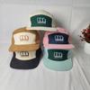 Vintage Corduroy American Flat Brim Color Matching Letter Embroidery Wide Brim Cap Early Autumn New Baseball Cap Men and Women Street