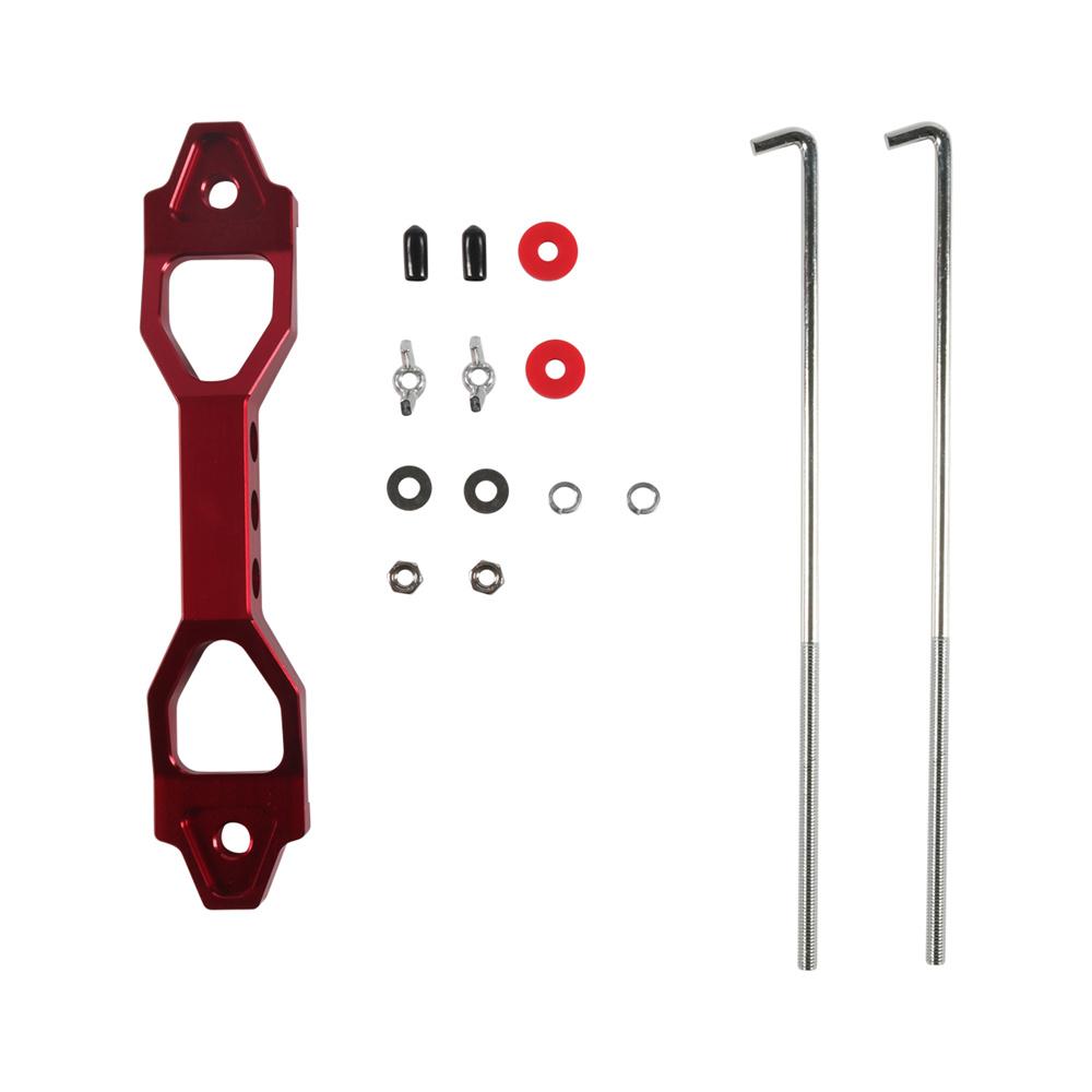 

Red Aluminum Battery Tie Down Bracket Battery Hold Down Set