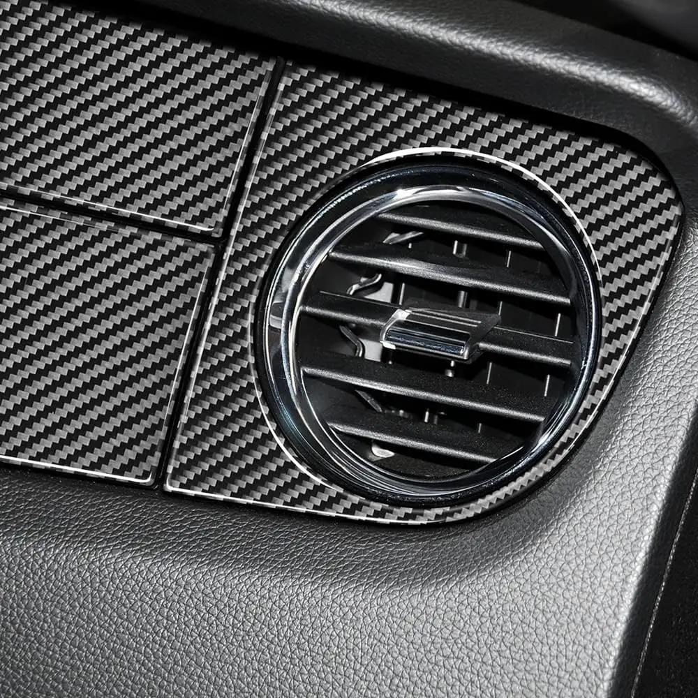 Dekorace palubní desky z uhlíkových vláken pro Ford Mustang 2010-2014 Černý panel krytu výdechu interiéru