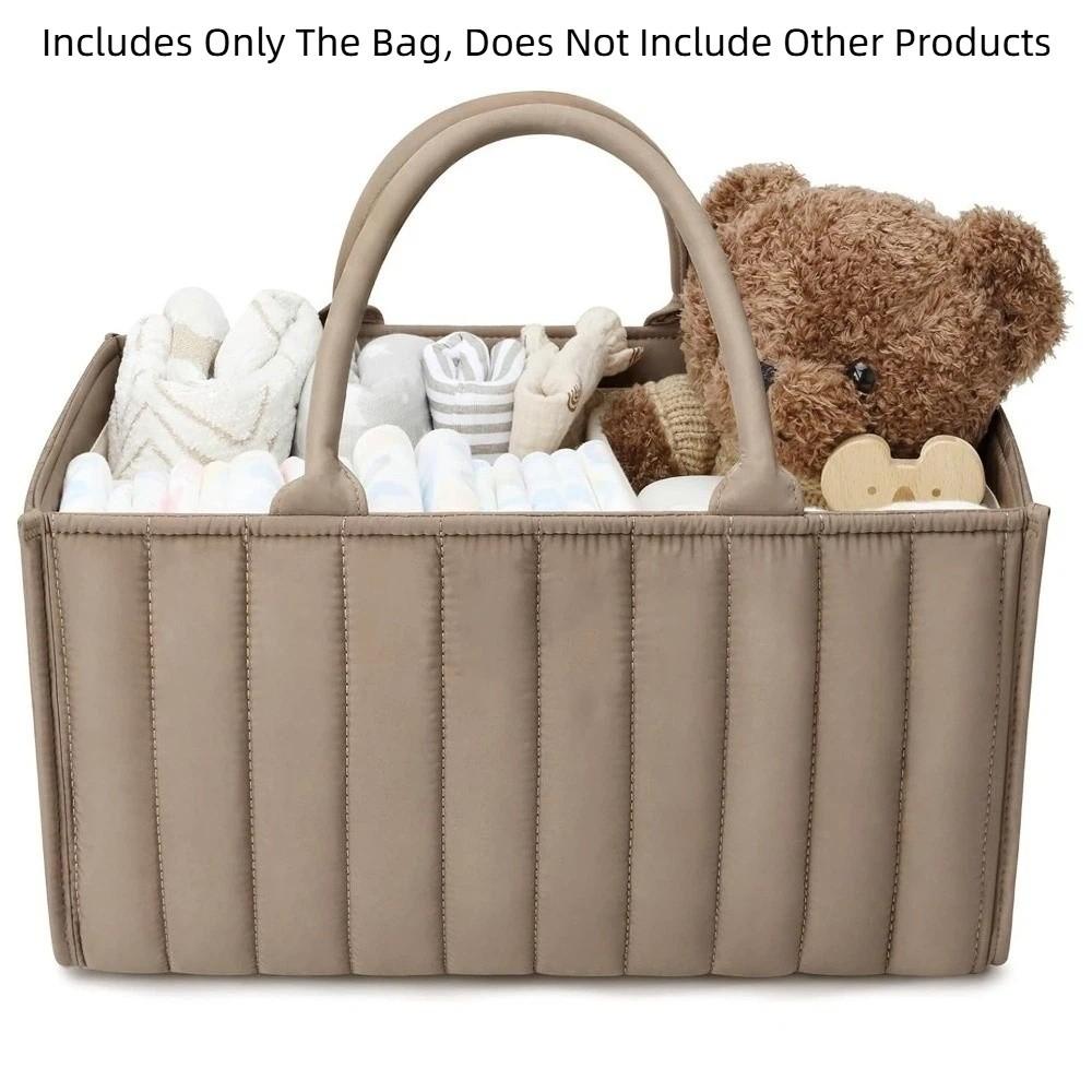 Floral Beige Foldable Mommy Bag Multi-Pocket Diaper Storage Bag  Baby Shower Gift