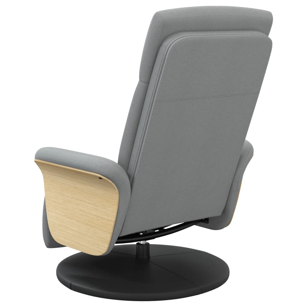 Relaxation Armchair with Footrest Light Grey Fabric