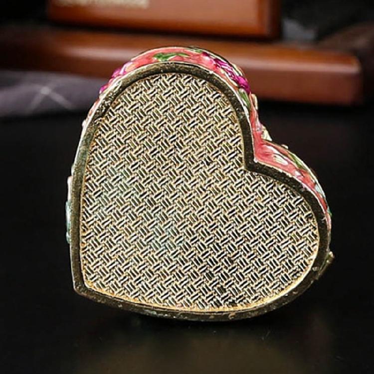 Decorative Zinc Alloy Enamel Flower Jewelry Case French Inspired Handcrafted Storage Box For Rings Necklaces
