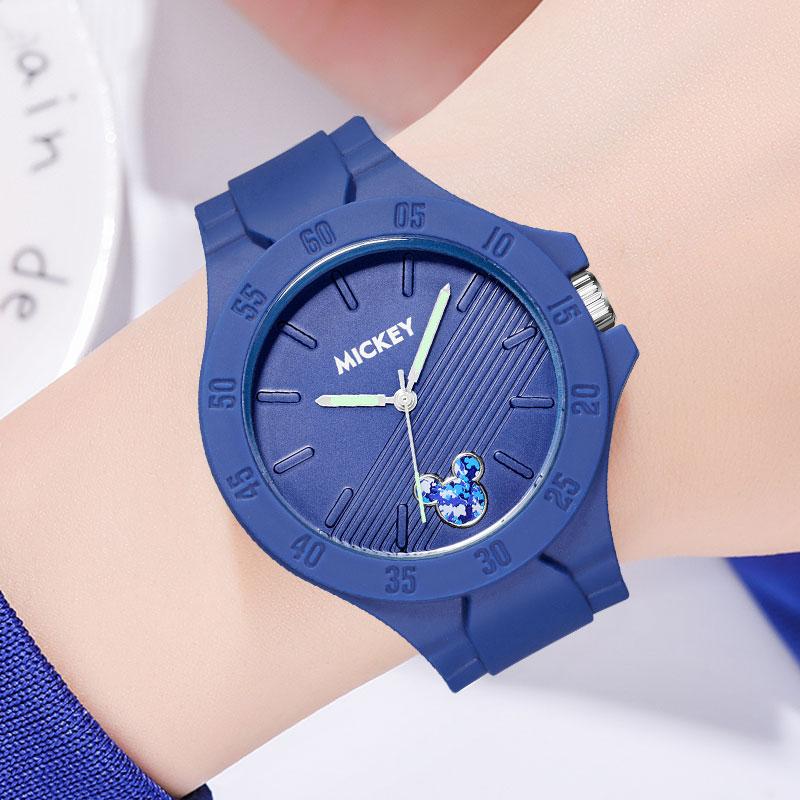 Disney Mickey Series Student Watch Simple Fashion Cool Design Quartz Movement Silicone Strap Unisex watches blue MK-13040L