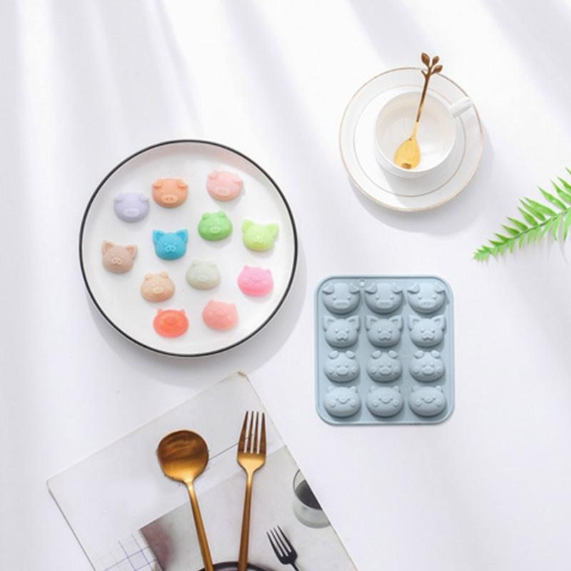 Pig Shape Sugar Silicone Mold Cake Mold Vegetable Fudge Candy Mold Chocolate Ice Block French Dessert Cake Decorations