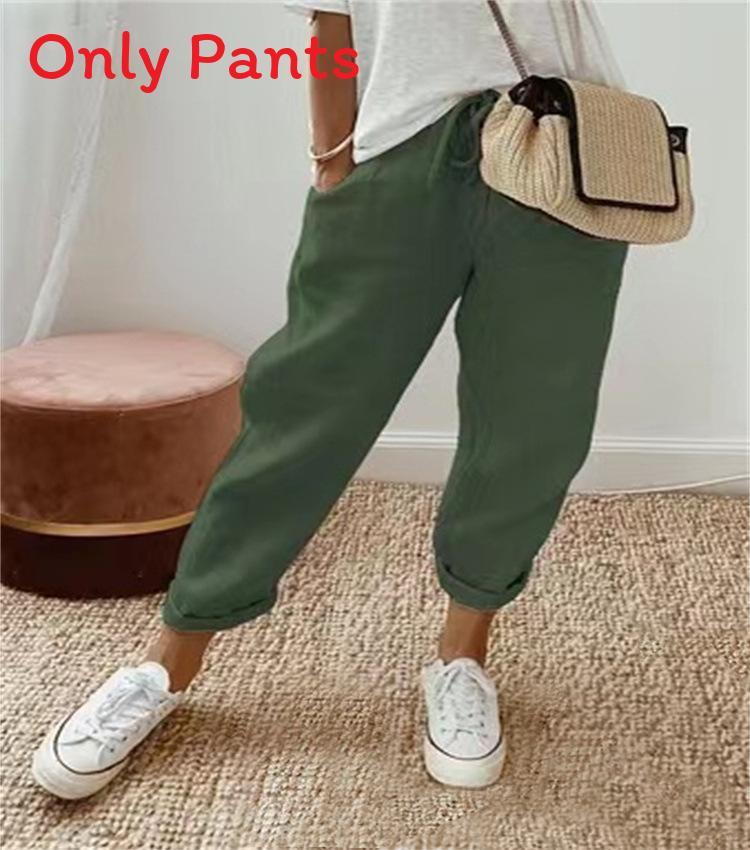 Casual Linen Trousers For Women With Elastic Waist For Spring Summer Comfort