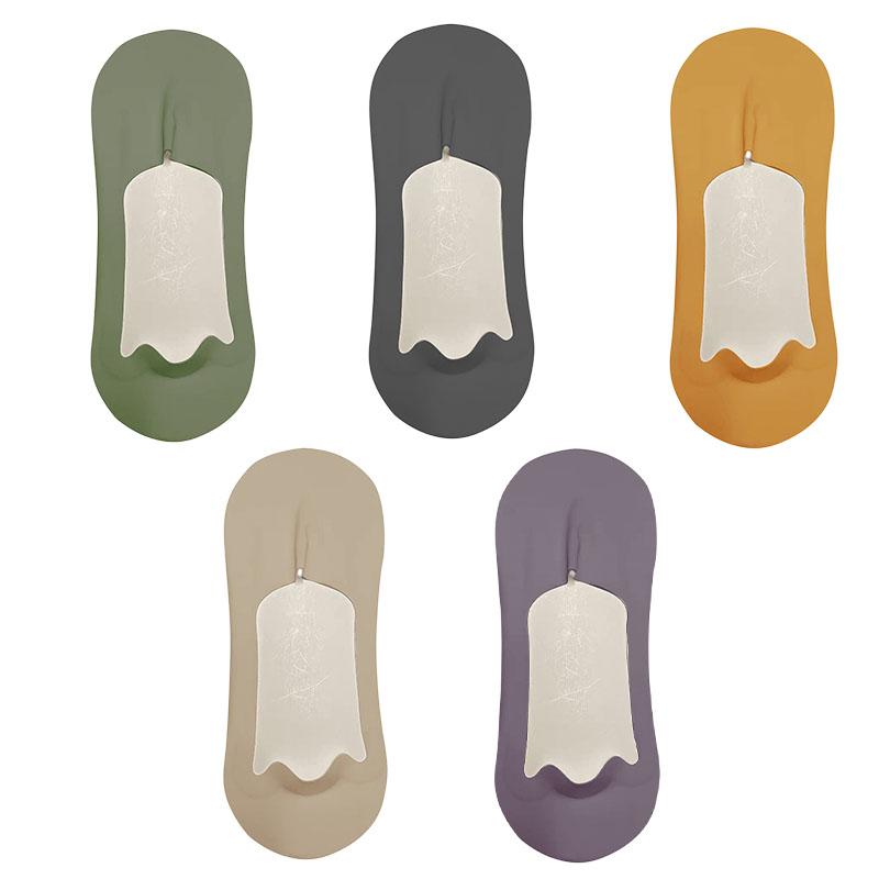 5 Paar Herrensocken Baumwolle Atmungsaktiv Sommer Ultradünn No Show Eisseide Socke Silikon Rutschfeste Sohle Schweißabsorbierend Herren Bootssocke