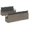 Ensemble de Canapés de Jardin vidaXL 8 pièces avec Coussins Gris Rattan Poly Acacia, Canapé de Jardin 2 Places vidaXL avec 3347664