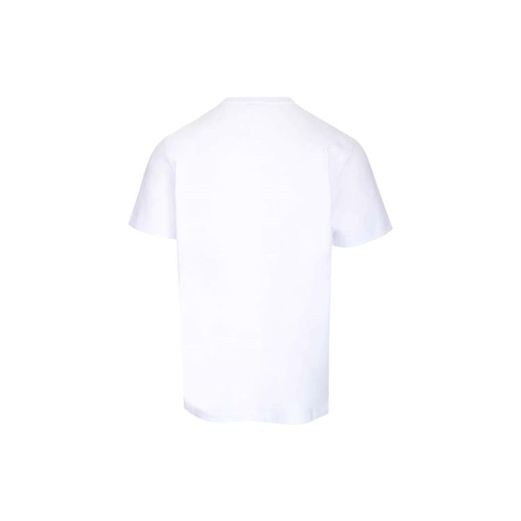 Moncler Ss22 Koszulka Męska z Nadrukiem Logo, Okrągłym Dekoltem i Krótkim Rękawem, Biała H10918C000298390T001