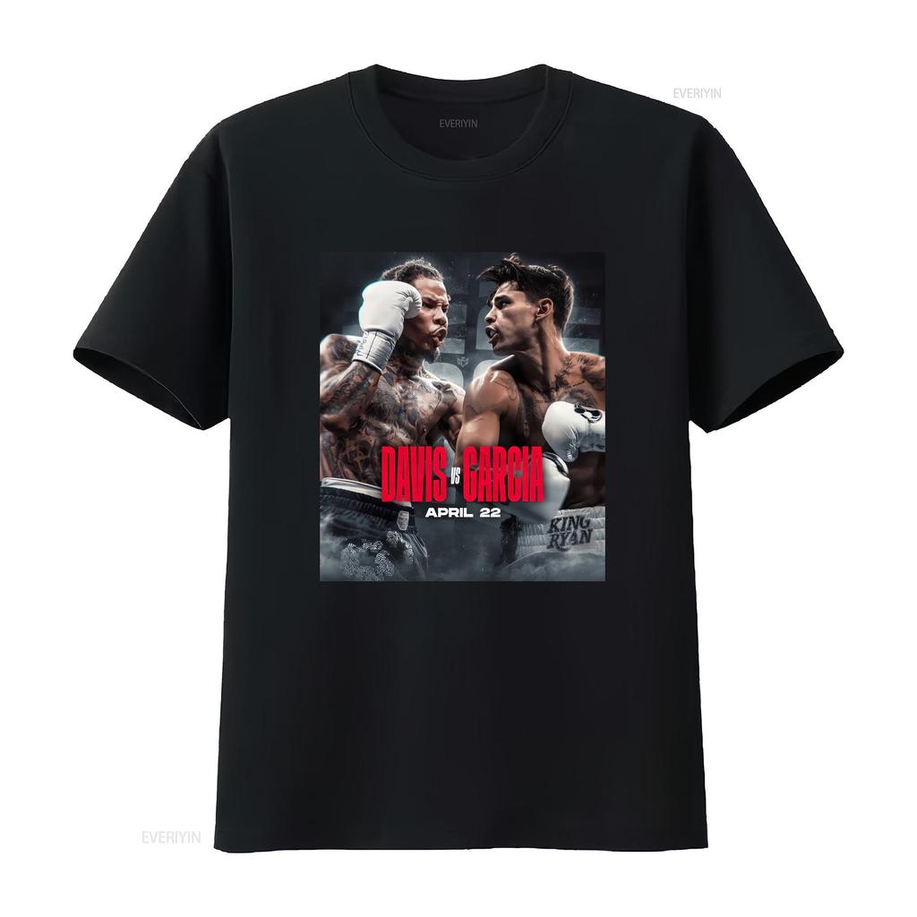 Ryan Garcia Vs Gervonta Davis T Shirt Vintage Washed Streetwear Stylish Versatile Designer Clothes Graphic Breathable