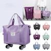 Expandable Rolling Travel Duffel Bag Waterproof Fabric Large Capacity For Trips Daily Travel