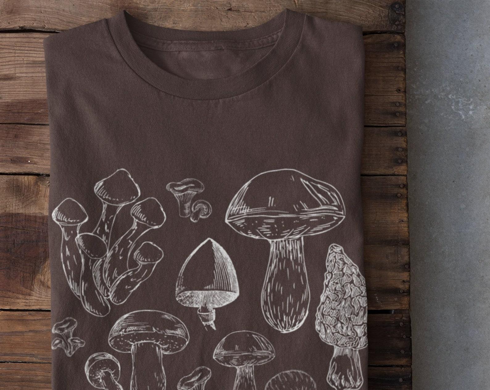Cottagecore Shirt, Botanical Shirt, Plant Shirt, Hippie Shirt, Mushroom Top, Mushroom T Shirt, Nature Shirt, Magic Mushroom, Fairycore Shirt S