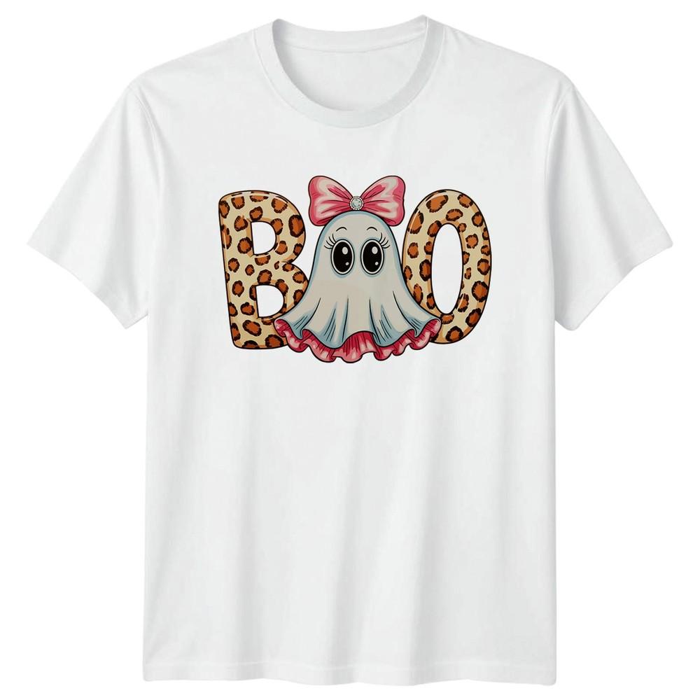 Boo Unisexs TShirt Leopard Ghost Halloween Halloween Gift For Her S