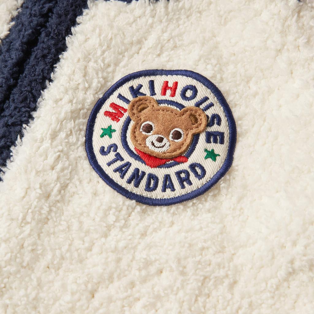 Room Long Top and Bottom for Boys and S Navy [Miki House] Wear, Sleeves, Loungewear, Set, Fluffy, Girls, Baby, Kids, Children's Clothing, 13-7302-387,