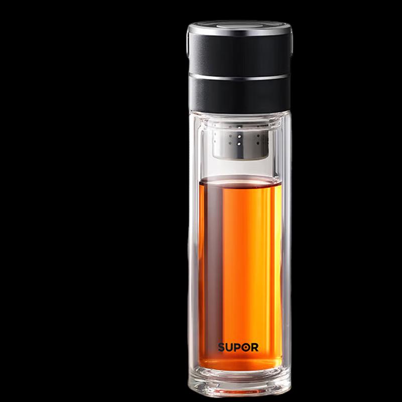 Supor Double-Wall Portable Tea Infuser Glass Bottle
