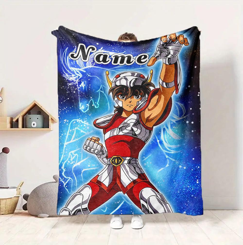 Custom Name Cosmic Warrior Flannel Blanket Throw Blanket Soft Warm Sofa Bed Decor Unique Gift