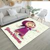 Masha Bear Customizable Name Floor Mat Design for Hallway Playrooms Entryway Outdoor Anti-slip Rug Anime Office Decor Best for Christmas
