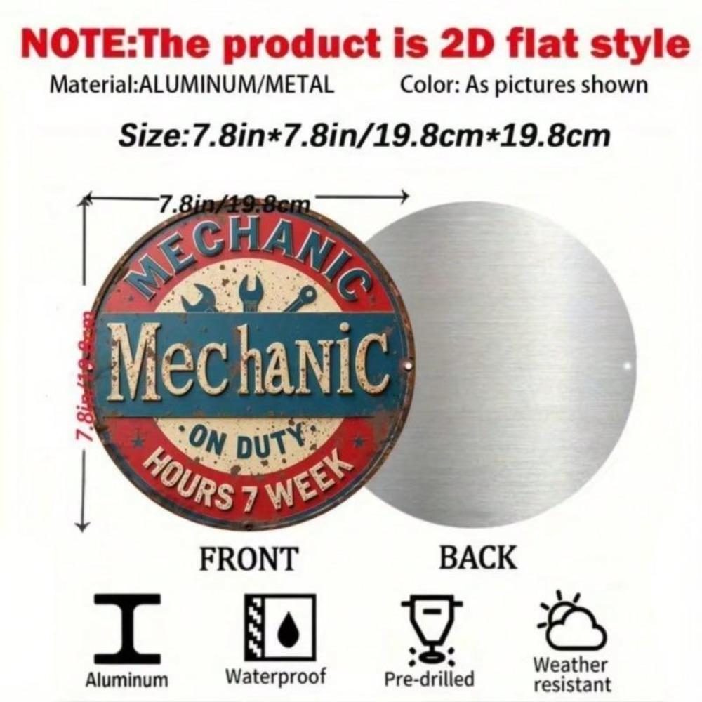 Industrial Mechanical Metal Wall Art Round Aluminum Decor Plate Single Piece