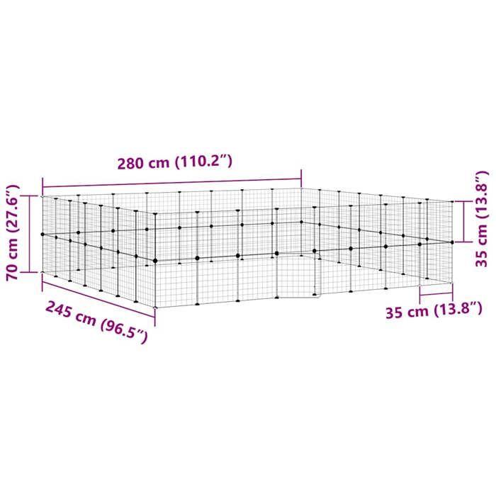 3114042 vidaXL Cage animaux de compagnie à 60 panneaux et porte Noir 35x35 cm