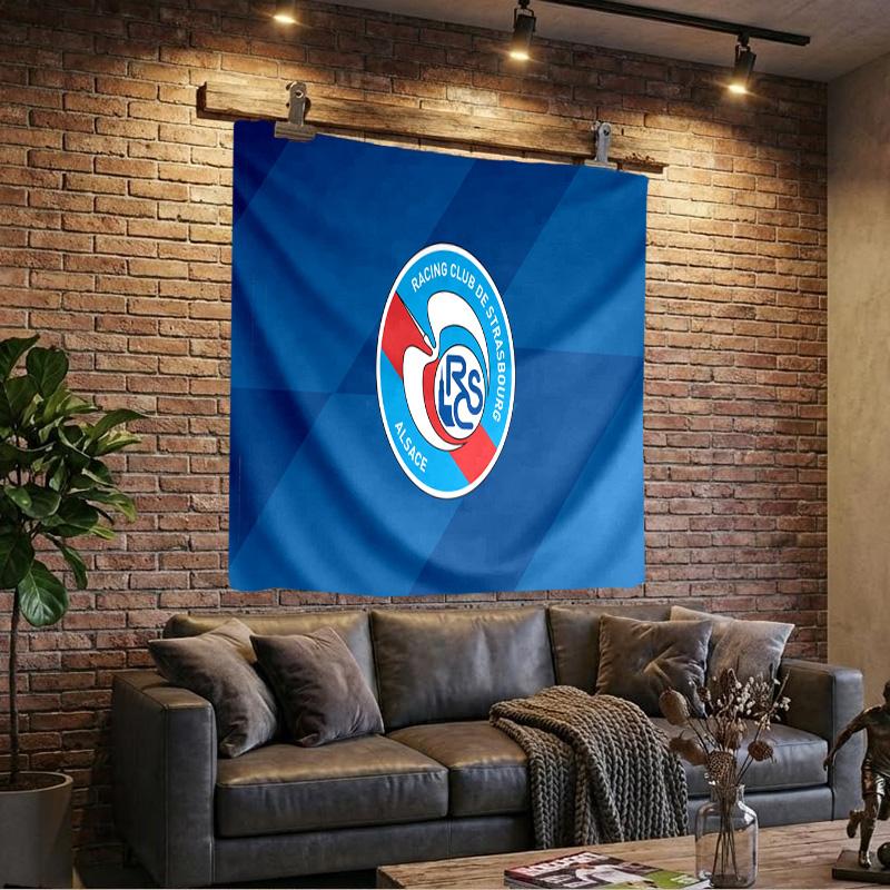 Racing Club Strasbourg Crest Tapestry Playroom Tapestry, Accessories for Bedroom,Livingroom, dormitory Room Wall Decor Fan Birthday Gifts