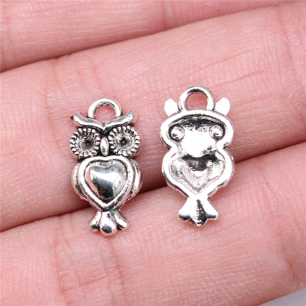 20pcs Owl Charms Antique Silver Color Owl Charms Pendants For Bracelets Small Owl Charms Making Jewelry