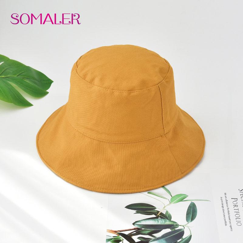 SOMALER Frauen Sommer Eimer Hüte doppelseitige Baumwolle Sonnenhut Strand Kappen Für Frauen Dome Hip Hop Reise Fischer Kappe