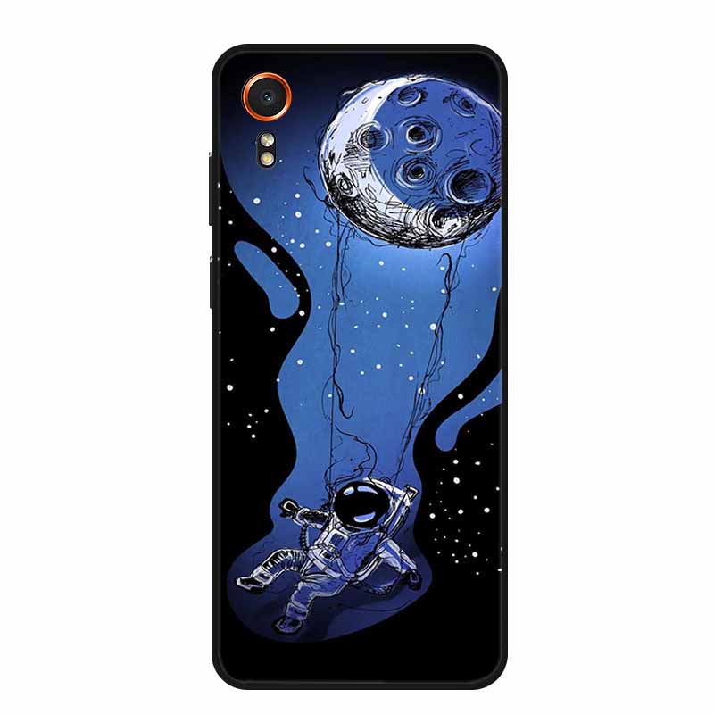 For Samsung Galaxy Xcover 7 Case Fashion Flowers Black Silicone Soft Back Cover For Samsung Galaxy Xcover7 Phone Case Coque Capa