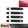 BLACK Exterior Door Handle DECOR COVER For Chevy SilveradoGMC Sierra 2014-2018