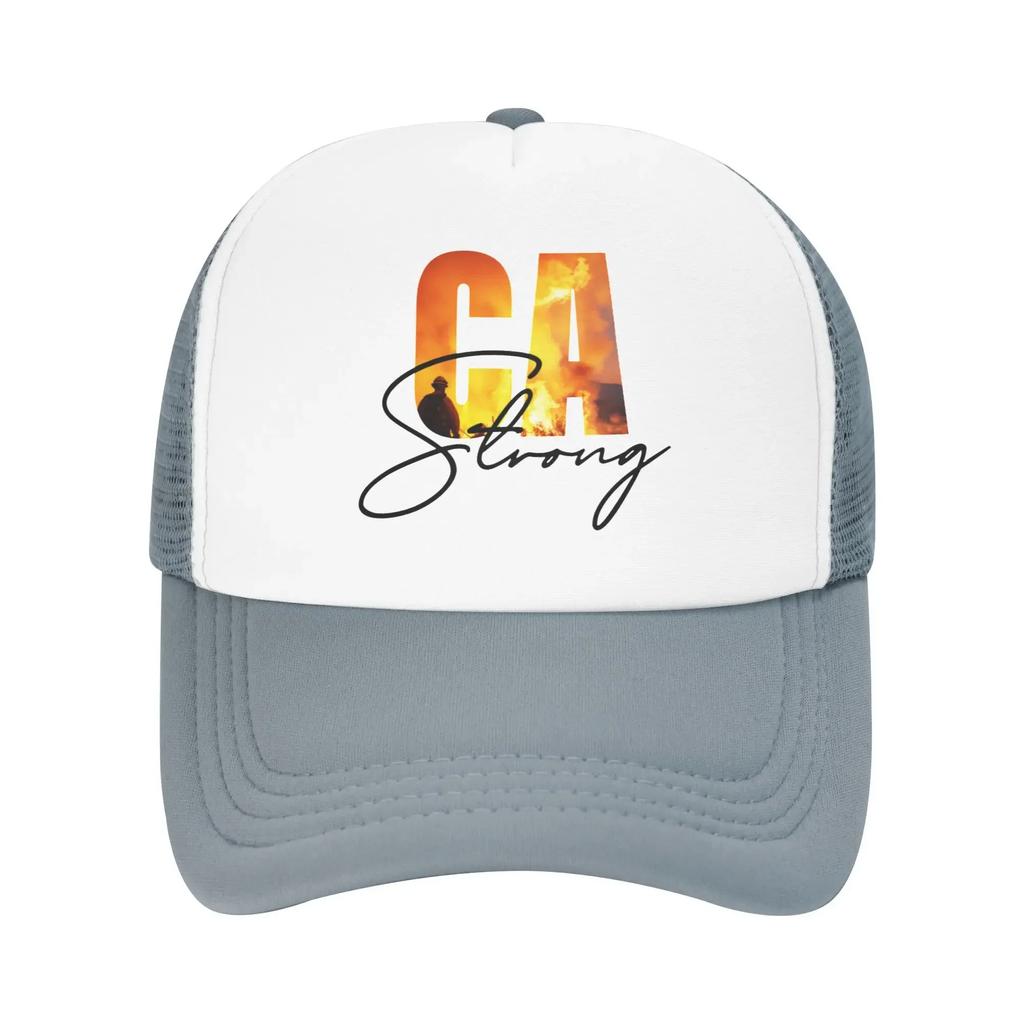 California Firefighter Strong Pool Party Mesh Baseball Caps For Womens Personalized Unisex Beach Bucket Hat Hip Hop Trucker Cap