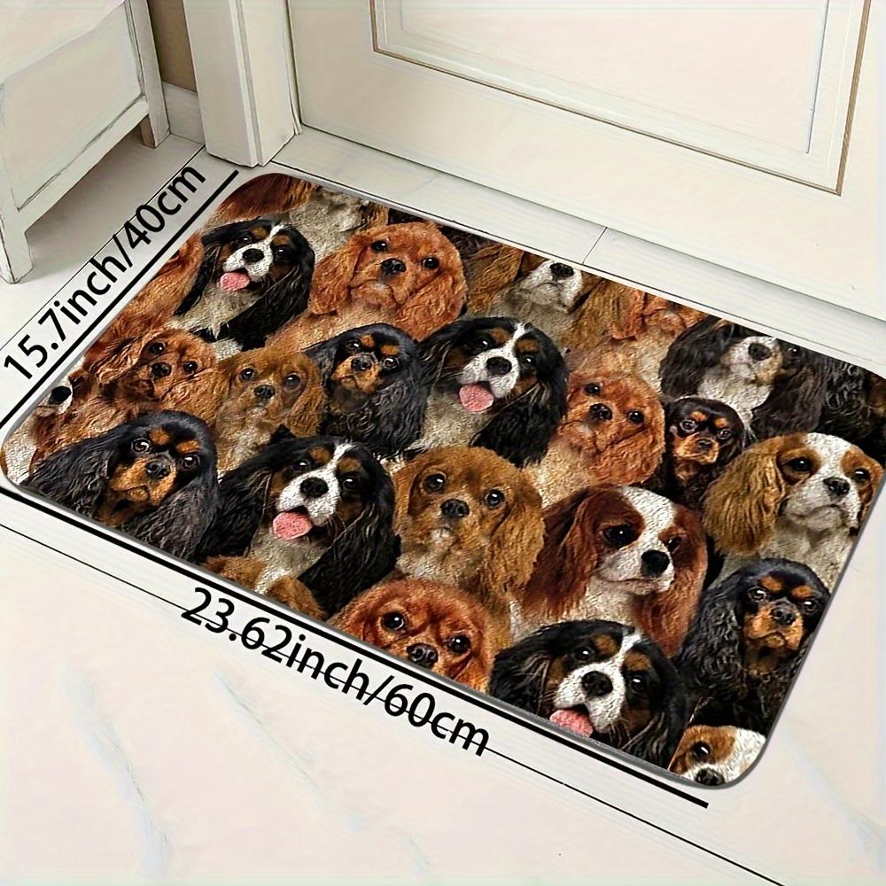 1pc Multi-Dog Pattern Non-Slip Rug, Machine Washable Floor Mat for Living Room Bedroom Kitchen Entrance Home Decor