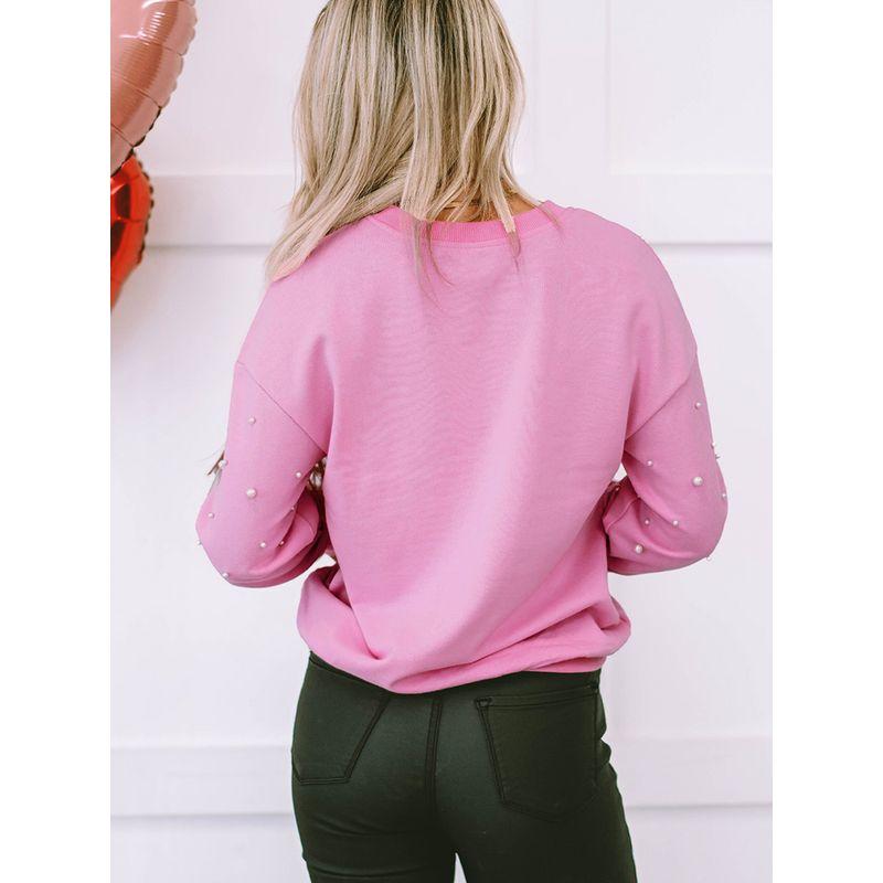 Fashion Stylish European and American Pearls Long Sleeve Pullover Hoodie