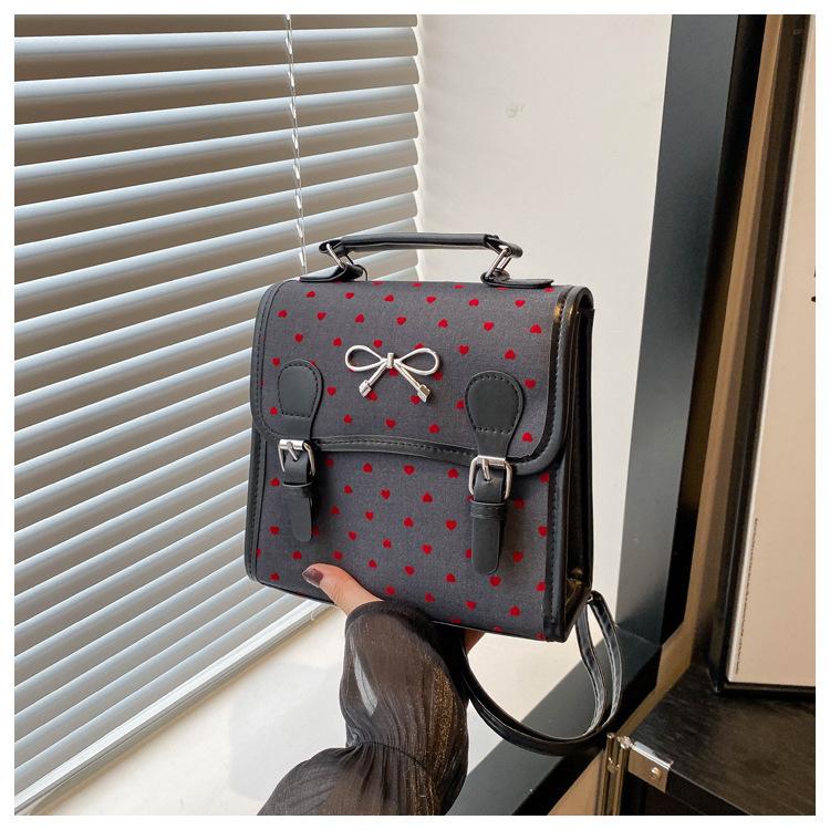 Summer Leisure Love Travel Portable 2025 New College Wind Polka Dot Bow Backpack Women