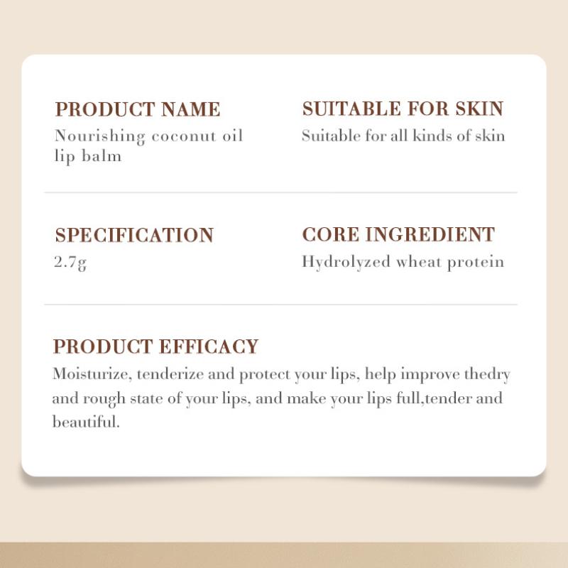Kokosnuss Lippenbalsam 2,7gSADOER Feuchtigkeitsspendend Feuchtigkeitsspendend Feuchtigkeitsspendend Anti-Rissbildung Lippenbalsam