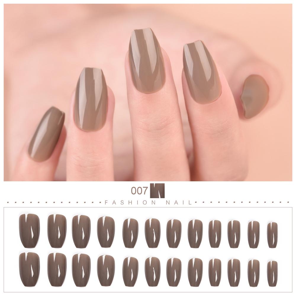 

KADS окрашенные накладные ногти 24 шт., французские ногти в форме гроба, накладные ногти, мути-размер, полное покрытие, носимые ногти