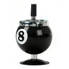 Stylish Metal Ashtray Billiards Ball Shape Large Capacity Windproof Ashtray for Indoor Outdoor Use Black 8