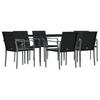 VidaXL Ensemble à manger de jardin 7 pcs coussins résine tressée acier, ensemble à manger, ensemble à manger d'extérieur, 3186948