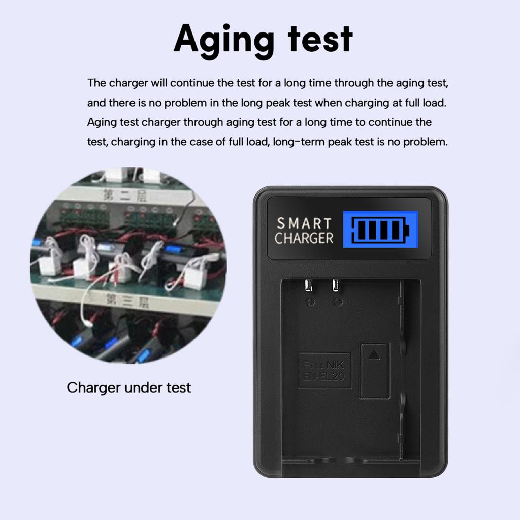 Universal EN-EL20 Battery Charger for 1 AW1 J1 J2 J3 J4 PM006 Camera Charger LCD Display Single Charger Replacement
