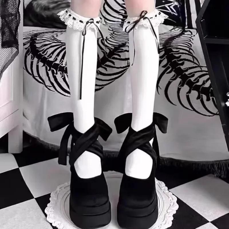 Luksussko Motedesigner Plattform Kvinner Mary Jane Sko Kryssreim Tykk hæl Sko Dame College Style Dress Pumps Shoe