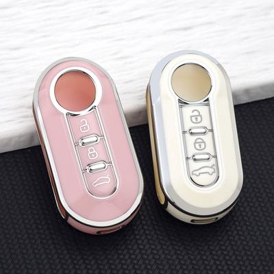 Car Key Case for FIAT Panda 500 Punto Ducato Lancia Musa Citroen Jumper Peugeot Boxer TPU Flip Cover Keychain Auto Accessories
