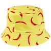 Pepper Pattern Print Double Sided Fisherman Hat Outdoor Sunshade Breathable Cap