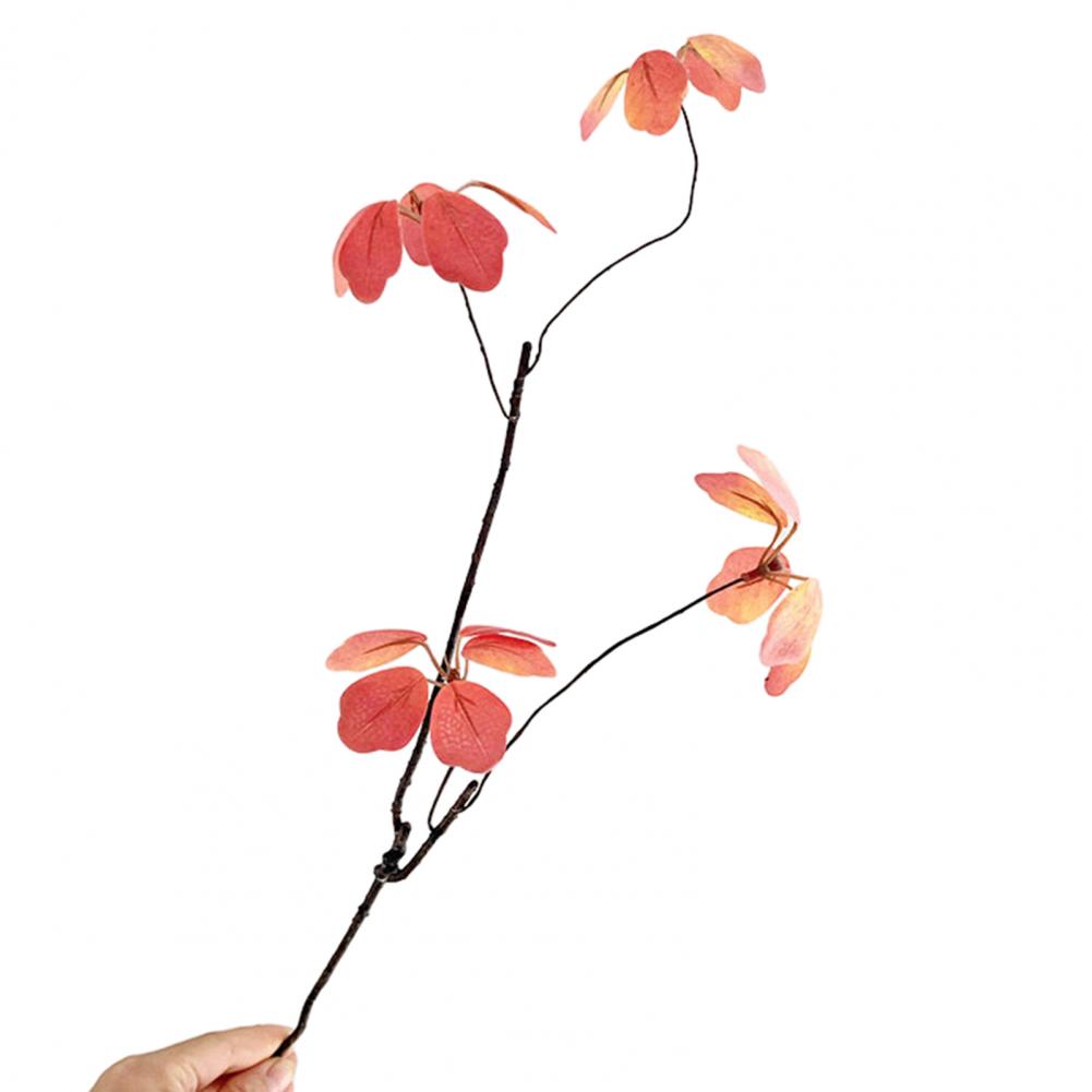 Chinese Japanese Home Decor Faux Fall Leaves Decor Artificial Fall Leaves Stems Realistic Faux Branches with Green for Home