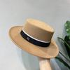 European and American Retro M Standard Internet Celebrity Top Hat Autumn and Winter Fashion Versatile White Woolen Flat Hat Elegant Temperament Jazz
