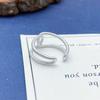 Retro Stylish S925 Sterling Silver Twist Knot Adjustable Ring with Double Circle Design